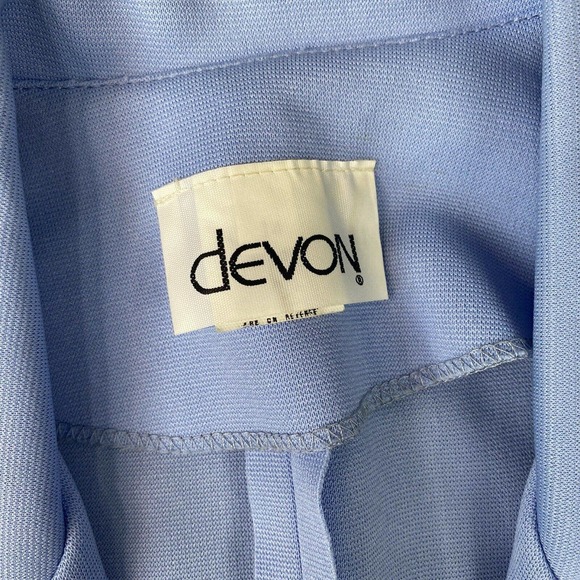 Vintage Blue Polyester Blazer Shoulder Pads Sz 14 USA Union Made - Picture 7 of 7